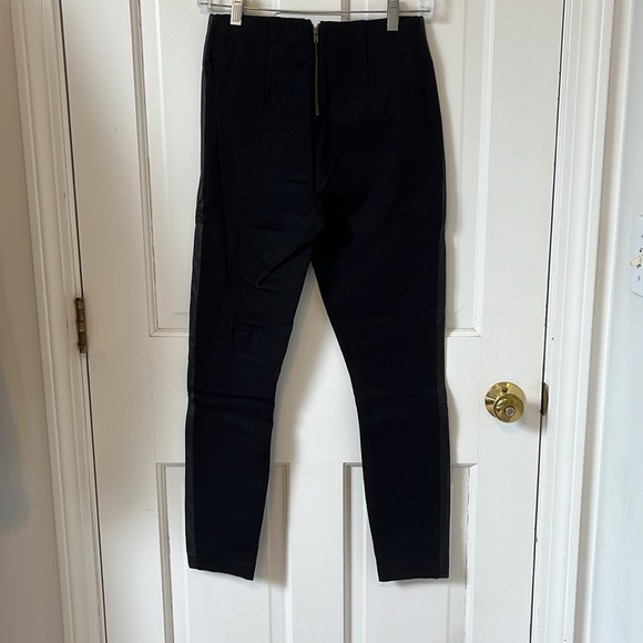 J.Crew Pixie Pants Stretch Pointe Black, Leather Side Panels. Size 2S - Picture 2 of 6